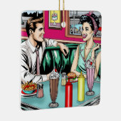 Retro 1950's Paar bij Diner Keramisch Ornament (Rechts)