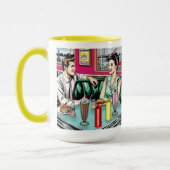Retro 1950's Paar bij Diner Mok (Links)