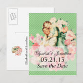 Retro 1950s paar Save the Date Aankondigingskaart (Voorkant / Achterkant)