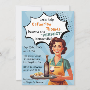 Retro 1950's Perfect Huisvrouw Vrijgezellenfeest Kaart
