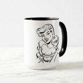 Retro 1950s Pin-Up Comic Meisje Mok (Voorkant rechts)