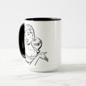 Retro 1950s Pin-Up Comic Meisje Mok (Voorkant links)