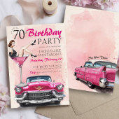 Retro 1950's Pink Hollywood Glam 70th Birthday Kaart