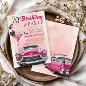 Retro 1950's Pink Hollywood Glam 70th Birthday Kaart