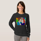 Retro 1950's Pop Art Style Couple Kening T-shirt (Voorkant volledig)