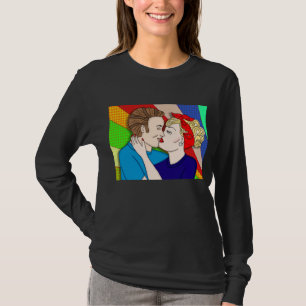 Retro 1950's Pop Art Style Couple Kening T-shirt