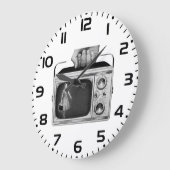 Retro 1950s Portable TV Mid-Century Grote Klok (Hoek)