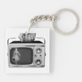 Retro 1950s Portable TV Mid-Century Sleutelhanger (Achterkant)