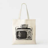 Retro 1950s Portable TV Mid-Century Tote Bag (Achterkant)