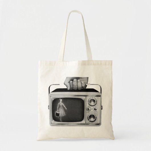 Retro 1950s Portable TV Mid-Century Tote Bag (Voorkant)