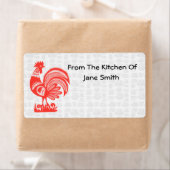 Retro 1950s Rooster Keukenlabels Etiket (Insitu)