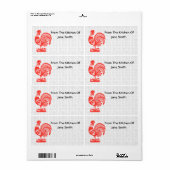 Retro 1950s Rooster Keukenlabels Etiket (Full Sheet)