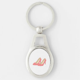 Retro 1950s roze hielpompen sleutelhanger