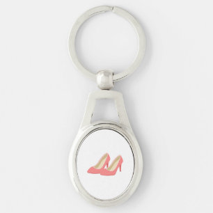 Retro 1950s roze hielpompen sleutelhanger