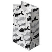 Retro 1950s Seafood Restaurant Fishbone Pattern Klein Cadeauzakje (Voorkant Gekanteld)