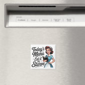 Retro 1950s serveerster – Vintage dinerkeuken Magneet (Insitu (Vaatwasser))