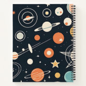 Retro 1950's Space Age Sterren en Planeten Notitieboek (Achterkant)