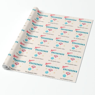 Retro 1950's stijl Kerstmis gepersonaliseerd Cadeaupapier