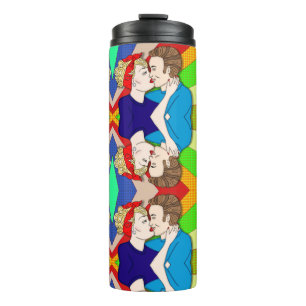 Retro 1950's Style Pop Art Couple Kissing Thermal Thermosbeker