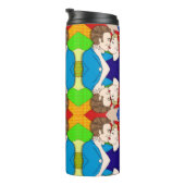 Retro 1950's Style Pop Art Couple Kissing Thermal Thermosbeker (Geroteerd rechts)