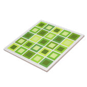 Retro 1950s Tegels Patroon Chartreuse Groen Tegeltje (Zijkant)