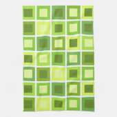 Retro 1950s Tegels Patroon Chartreuse Groen Theedoek (Verticaal)