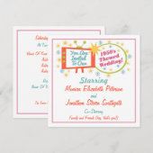 Retro 1950's thema huwelijksuitnodiging kaart (Voorkant / Achterkant)