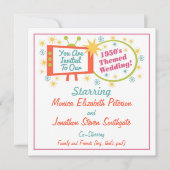 Retro 1950's thema huwelijksuitnodiging kaart (Voorkant)