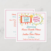 Retro 1950's Uitnodiging van de met de derde parti (Voorkant / Achterkant)