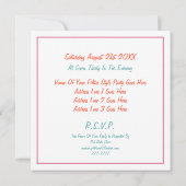 Retro 1950's Uitnodiging van de met de derde parti (Achterkant)