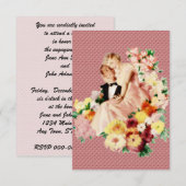 Retro 1950s Verloving Dinner V2 Kaart (Voorkant / Achterkant)