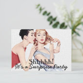 Retro 1950s Verrassingsdag Partij V2 Kaart (Staand voorkant)