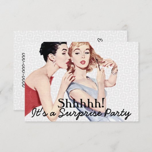 Retro 1950s Verrassingsdag Partij V2 Kaart (Voorkant / Achterkant)