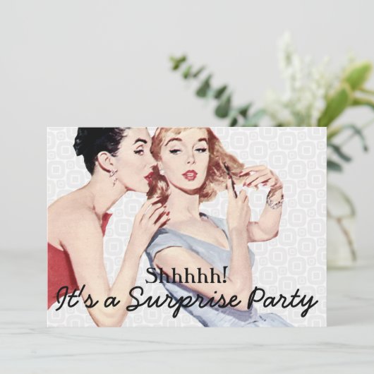 Retro 1950s Verrassingsfeest Kaart (Staand voorkant)