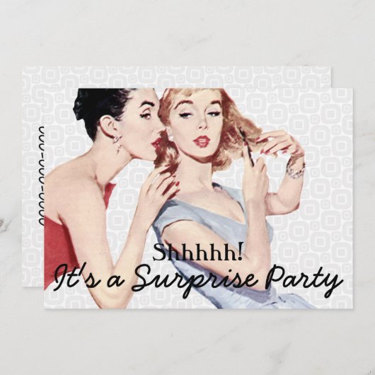 Retro 1950s Verrassingsfeest Kaart (Voorkant / Achterkant)