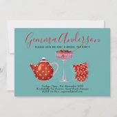 Retro 1950s Vrijgezellenfeest Tea Party Rockabilly Kaart (Voorkant)