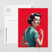 RETRO 1950'S VROUW BRIEFKAART (Voorkant / Achterkant)