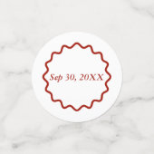 Retro 1950s Wavy Edge Dark Red Wedding Confetti (Kleine voorkant)