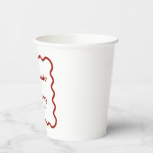 Retro 1950s Wavy Edge Dark Red Wedding Papieren Bekers (Links)