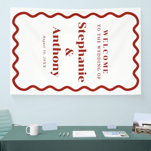 Retro 1950s Wavy Edge Dark Red Wedding Spandoek (Beurs)