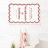 Retro 1950s Wavy Edge Dark Red Wedding Spandoek (Insitu)