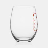 Retro 1950s Wavy Edge Dark Red Wedding Wijnglas Zonder Voet (Rechts)