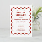 Retro 1950s Wavy Edge Donkerrood Vrijgezellenfeest Kaart (Staand voorkant)