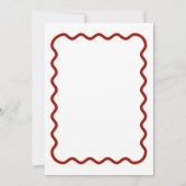 Retro 1950s Wavy Edge Donkerrood Vrijgezellenfeest Kaart (Achterkant)