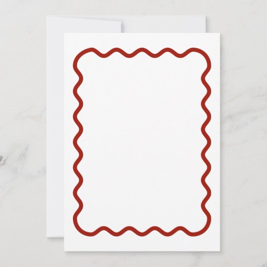 Retro 1950s Wavy Edge Donkerrood Vrijgezellenfeest Kaart (Achterkant)