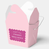 Retro 1950s Wavy Edge Magenta en Roze Bridal Bedankdoosjes (Geopend)