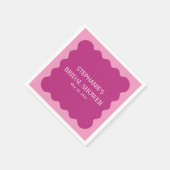 Retro 1950s Wavy Edge Magenta en Roze Bridal Servet (Hoek)