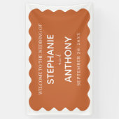 Retro 1950s Wavy Edge Terracotta Wedding Spandoek (Verticaal)