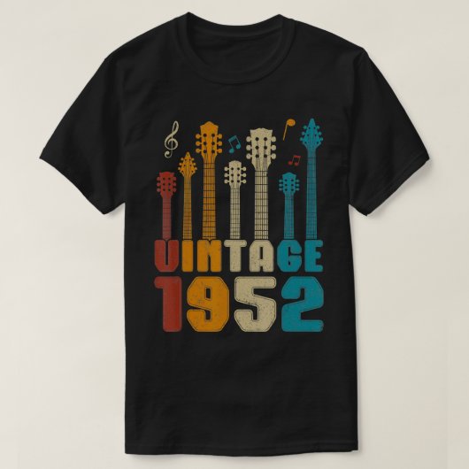 Retro 1952, gitarist Guitar T-shirt (Design voorkant)