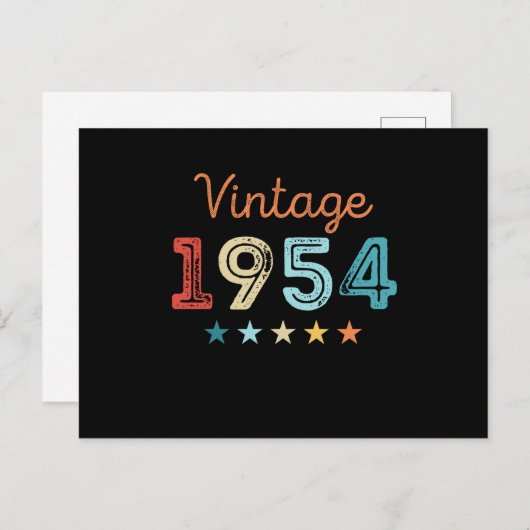 Retro 1954 70e verjaardag cadeau 70 jaar oud briefkaart (Voorkant / Achterkant)